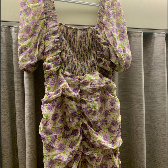 ZARA PRINTED DRAPED DRESS TRF MAUVE - Picture 11 of 14